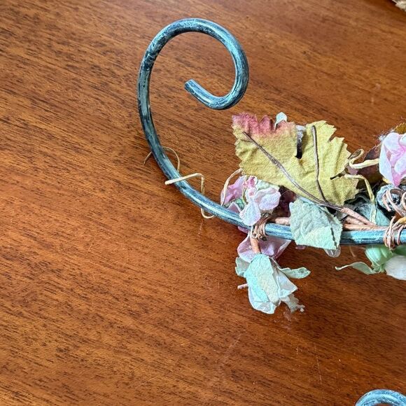 Floral Wall Candle or Vase Holder with Blue and Purple Floral Garland Accents - Picture 9 of 11